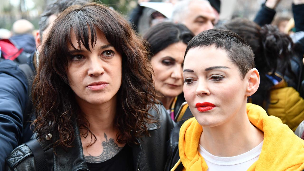 Stars including Italian actress Asia Argento (L) and US actress Rose McGowan spoke out against Weinstein. Picture: AFP