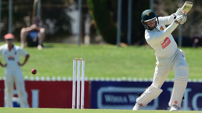 South Australia playing Tasmania in Sheffield Shield cricket at Glenelg Oval in March. Picture: Mark Brake.