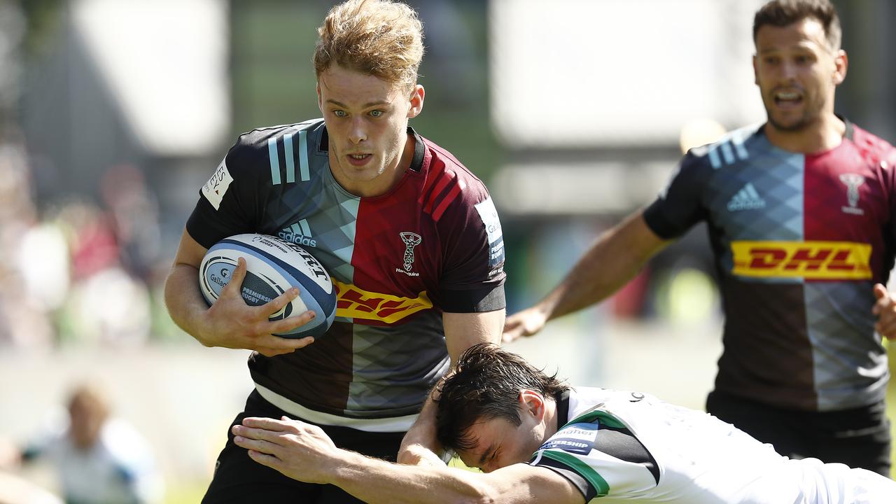 Louis Lynagh scored a try in the English Premiership semi-final as Harlequins came from behind to beat Semi Radradra’s Bristol. Photo: Getty Images