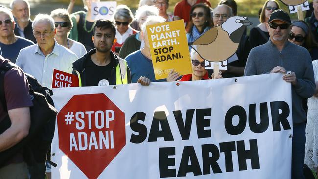 The Stop Adani convoy begins on the road to the Adani coal mine development site in Queensland. Picture: Matt Thompson