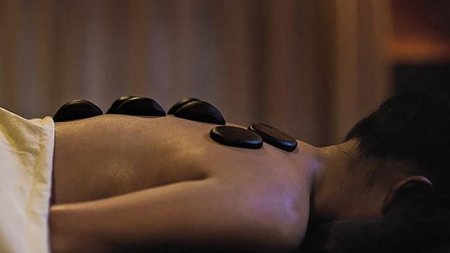 Hot stone therapy treatment at Dwarika’s Resort. Picture: supplied.