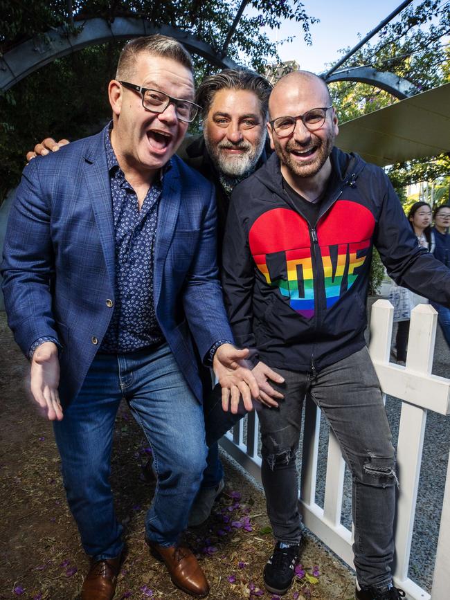 Former MasterChef Judges Gary Mehigan, Matt Preston and George Calombaris. Picture: Lachie Millard