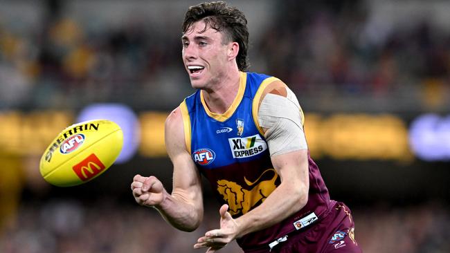 Noah Answerth will miss this weekend’s clash with GWS after testing positive on Saturday. Picture: Bradley Kanaris/Getty Images