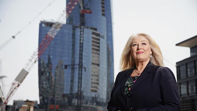 Helen Coonan in front of the Crown Sydney building. Picture: Adam Yip