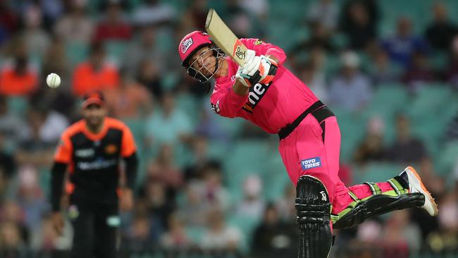 Josh Philippe lofts a boundary during his half-century against Perth Scorchers.