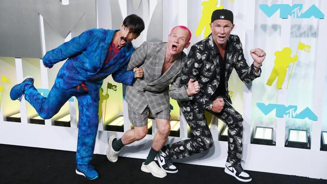 VMA Global Icon Award recipients Red Hot Chili Peppers at the pre-show event. Picture: AFP