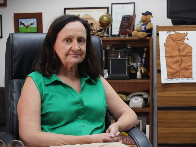 Member for Araluen Robyn Lambley at her office in Alice Springs. Picture: Jason Walls