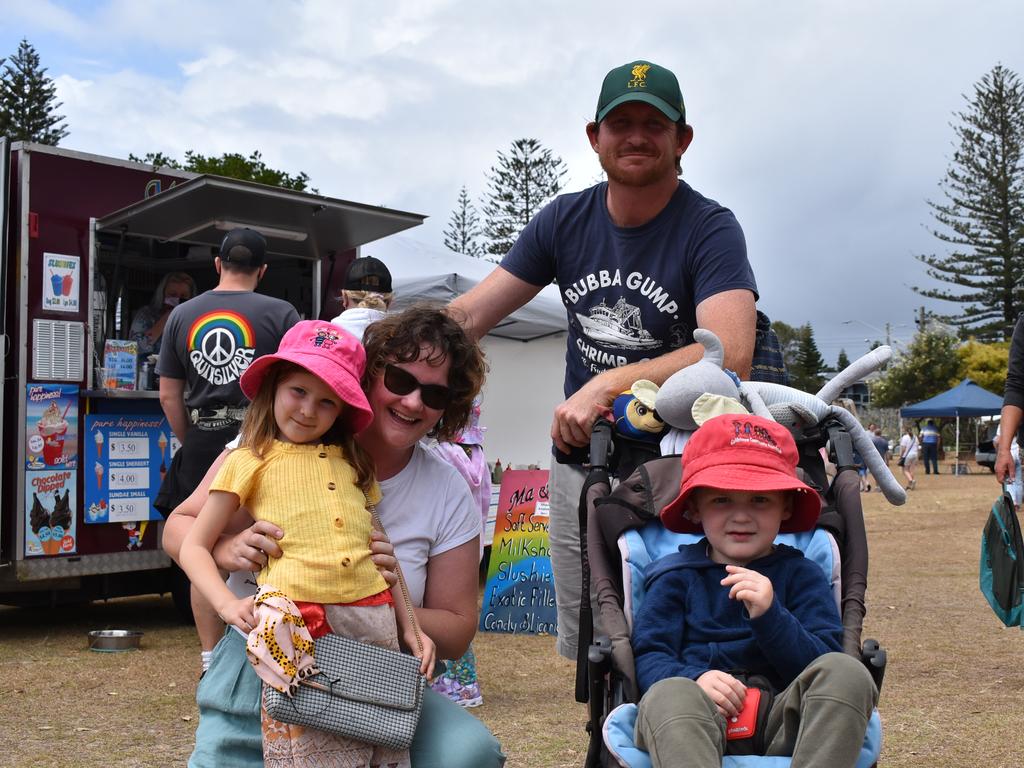 Rose and James Dillon with Vinnie and Maggie were at the Yamba Markets on Sunday.