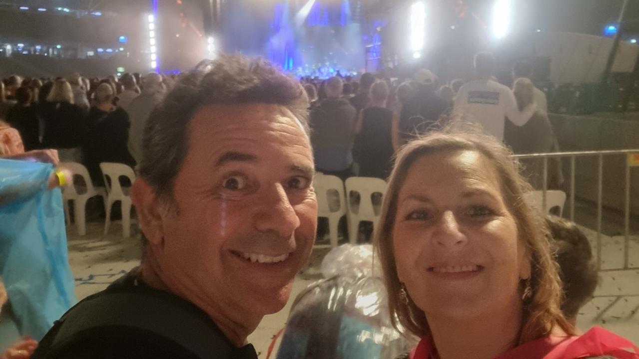 The couple could barely see the stage once everyone stood up. Picture: Supplied