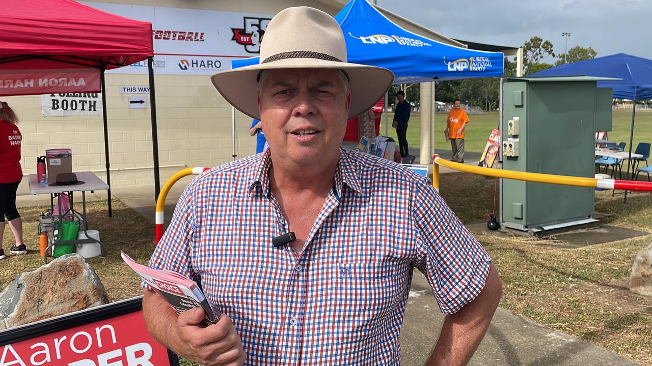 Thuringowa incumbent Labor MP Aaron Harper at the Greenwood Park Sporting Complex on the first morning of prepolling.