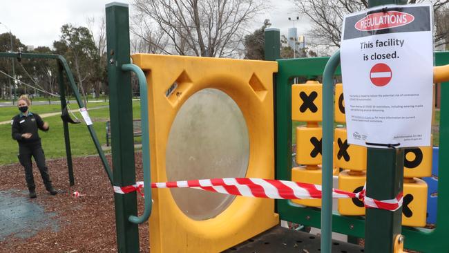 WHo could forget the the absurd public health order to close playgrounds. Picture: NCA NewsWire / David Crosling