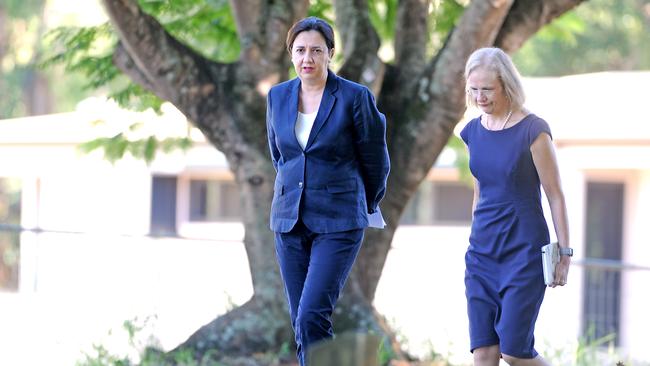 Queensland Premier Annastacia Palaszczuk and chief health officer Dr Jeannette Young. Picture: John Gass