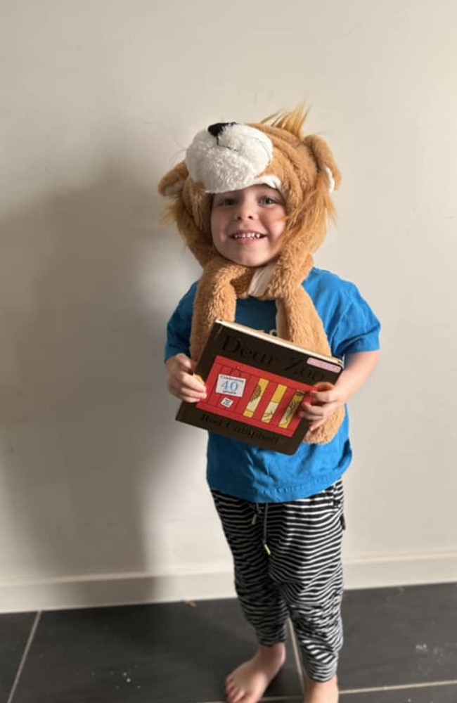 Tallow Reynolds as the lion from Dear Zoo. Picture: Kara Reynolds.