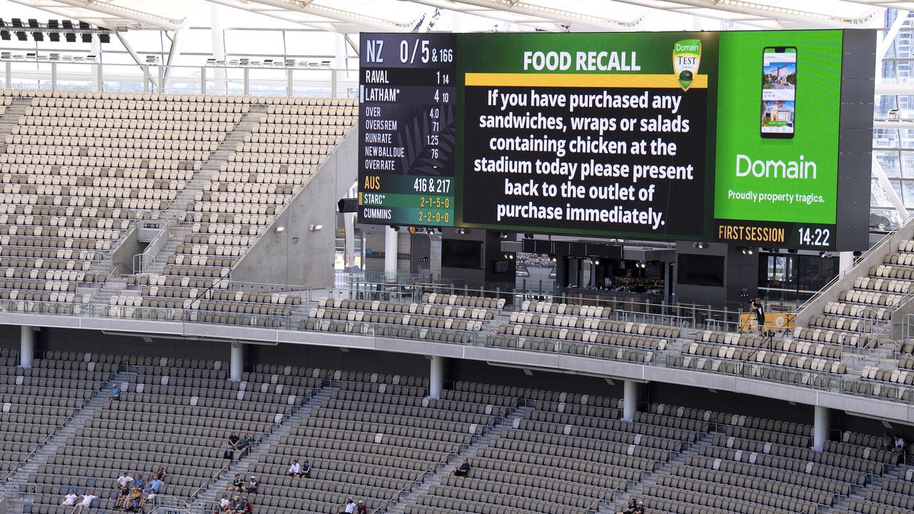 An urgent message was posted on the big screen on day four.