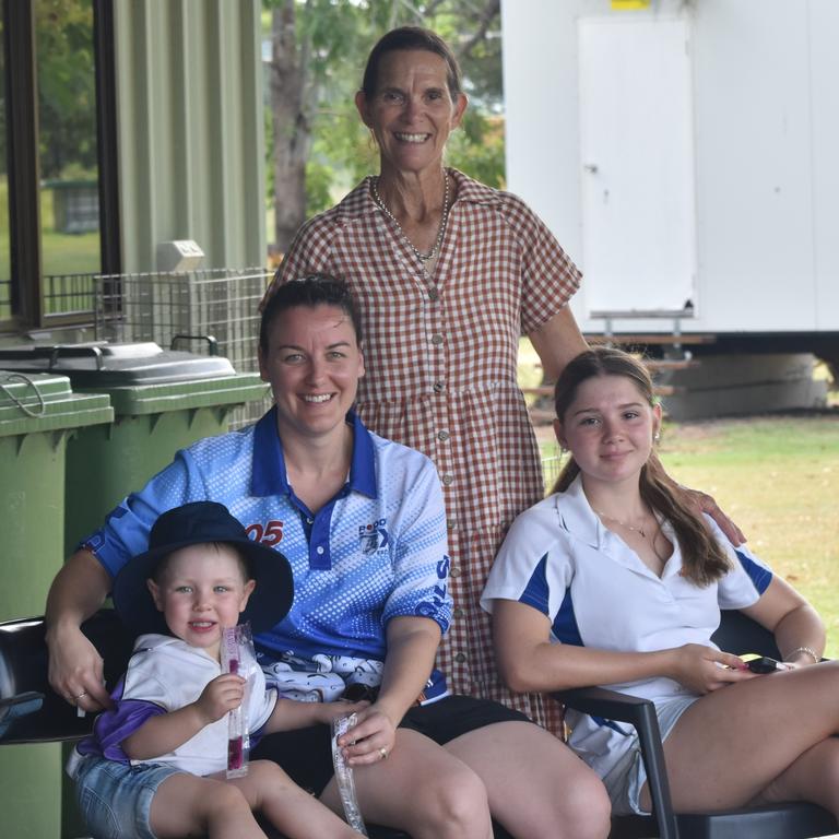 Mia, Kaitlyn, Indie and Jen McDonald at Rockhampton Cricket's Country Carnival on January 27, 2025.