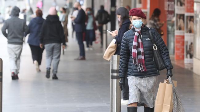 Melburnians shop on Bourke Street in the CBD after the city emerged from lockdown on Friday. Picture: NCA NewsWire / David Crosling