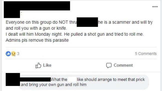 One user was robbed at gunpoint. Picture: Facebook