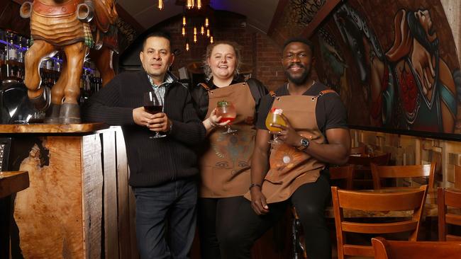 Wooden Horse owner Atef Seefen, and staff members Allira Lynd Williams and Fabrice Bisimwa, who pride themselves on offering patrons a warm, welcoming experience. Picture: Nikki Davis-Jones