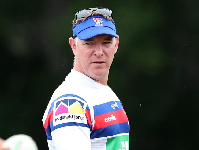 NEWCASTLE, AUSTRALIA - FEBRUARY 06: Adam O'Brien coach of the Newcastle Knights during a Newcastle Knights NRL training session at Newcastle on February 06, 2020 in Newcastle, Australia. (Photo by Tony Feder/Getty Images)