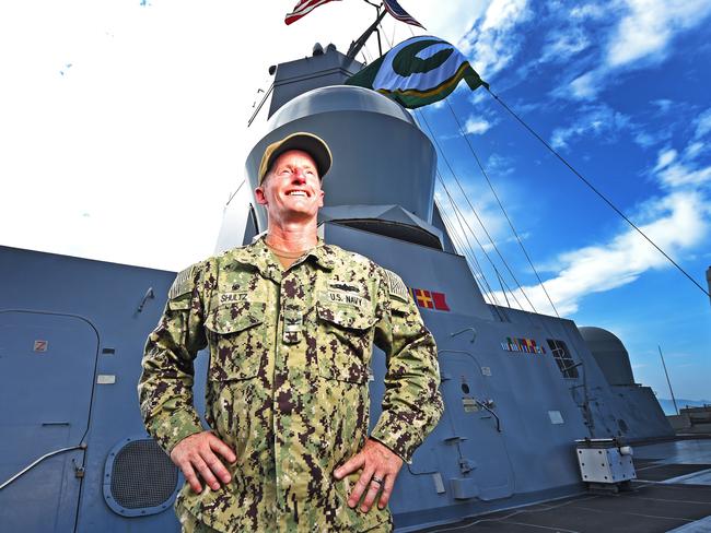 File photo: Commanding Officer of the USS Green Bay Captain Tom Shultz on a recent visit to Queensland. Picture: Zak Simmonds