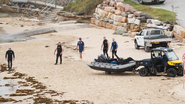 Police divers join the search. Picture: Max Mason-Hubers