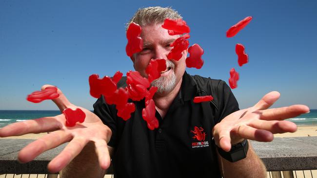 Andy Gourley is a founder of Red Frogs Australia, who provide support at festivals and music events right across Australia. They help young people stay safe and informed about drugs and alcohol. Picture: Adam Head