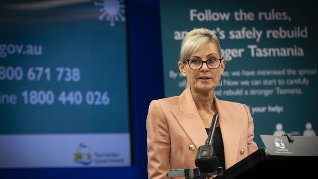 Attorney-General Elise Archer speaks at the daily COVID-19 briefing on Tuesday 26th May 2020. Picture: LUKE BOWDEN