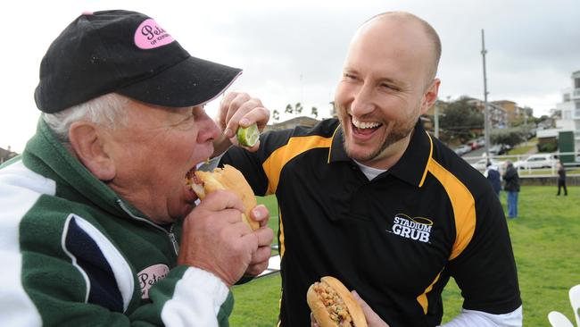 Jeff Sayle (L) was a great of the Randwick rugby club.