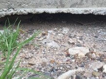 Ground settlement beneath a driveway on Navy Rd, just around the corner from a demolished house in Jordan Springs East. Picture: Supplied.