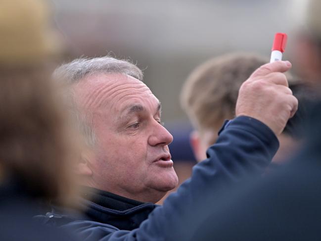 Essendon Doutta StarsÃ coach Barry Prendergast during the EDFL Essendon Doutta Stars v Pascoe Vale football match in Essendon, Saturday, July 22, 2023. Picture: Andy Brownbill