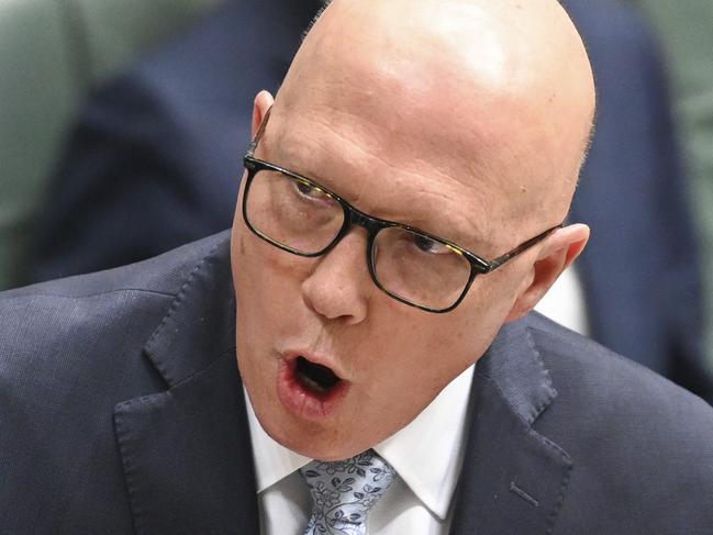 CANBERRA, Australia - NewsWire Photos - August 15, 2024: Leader of the Opposition Peter Dutton during Question Time at Parliament House in Canberra. Picture: NewsWire / Martin Ollman