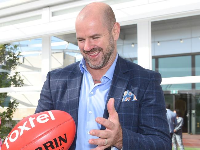 Fox Footy launch AT Crown in Melbourne. Gamble Breaux and Mark Ricciuto. Picture: Tony Gough