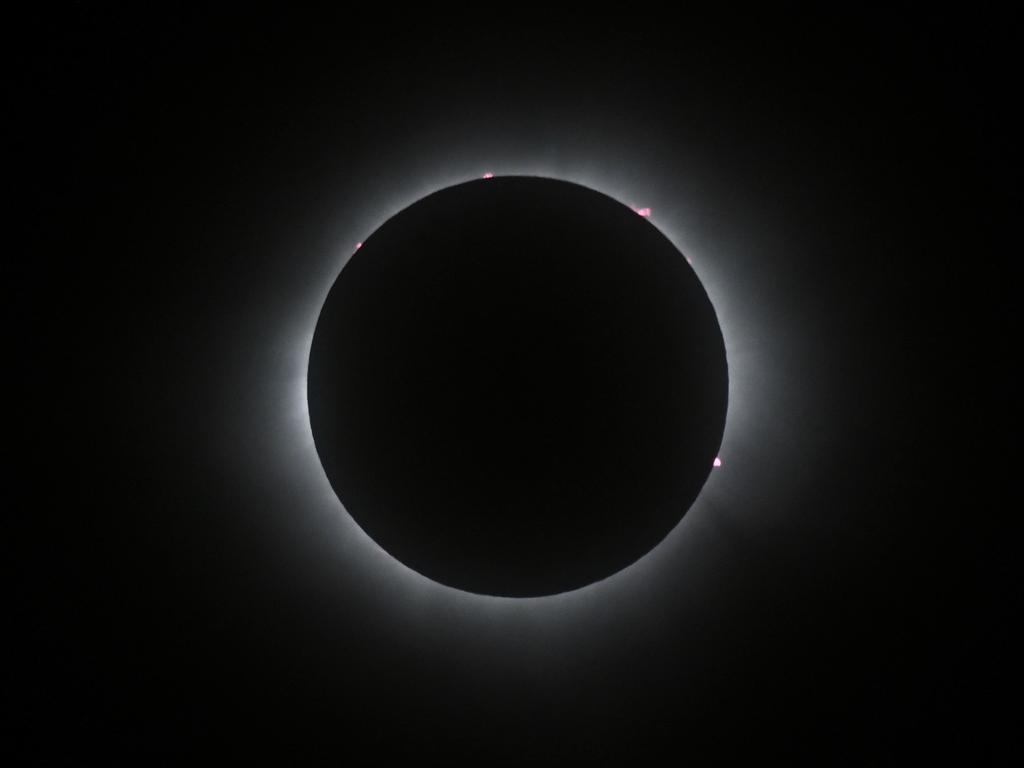 This image was taken when moon eclipsed the sun during the total solar eclipse in Mexico on April 8, 2024. Picture: AFP