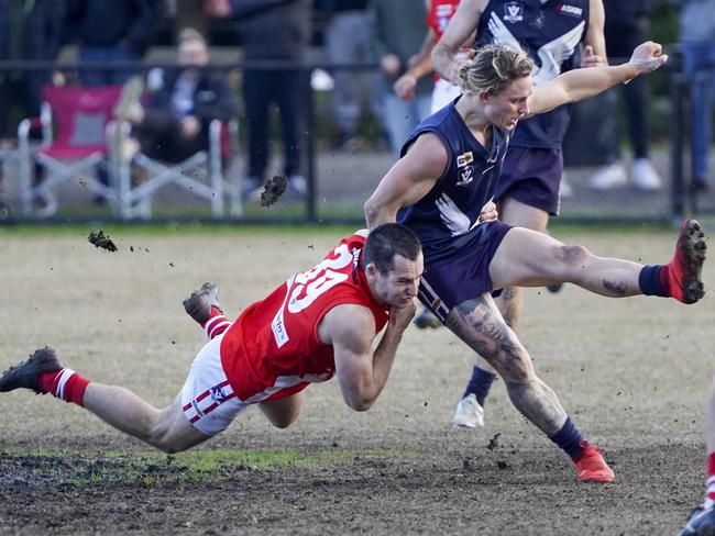 MPNFL Division 1: Edithvale-Aspendale v Sorrento. Kurt Lo Po (Edithvale-Aspendale). Picture: Valeriu Campan