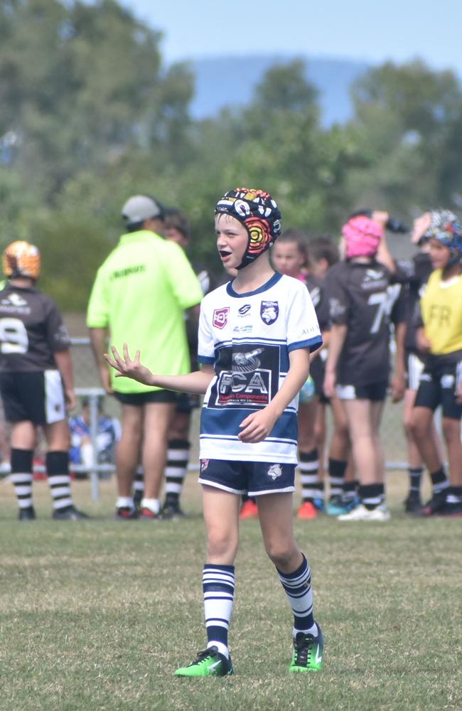 Johnson Patterson for the Magpies team against Brothers White in the RLMD U11 Mixed division at RLMD Fields, August 7, 2021. Picture: Matthew Forrest