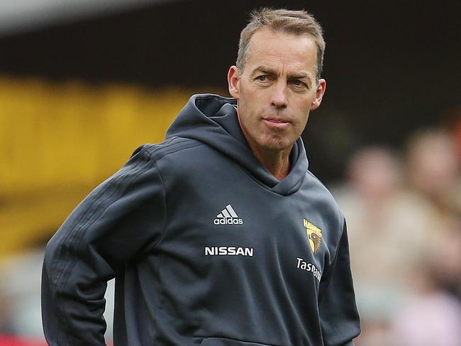 AFL Round 7. 04/05/2019. Melbourne v Hawthorn at the MCG.   Hawthorn coach Alastair Clarkson at 3\\4 time   . Pic: Michael Klein.