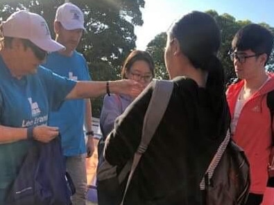 Chinese students handing out for the Liberals in Heathcote.