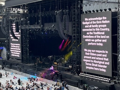 The message displayed before the concert. Picture: X