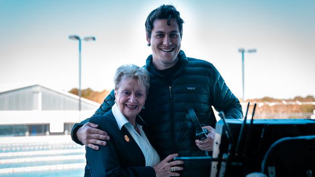 Sheldon College alumnus Cameron March with Lyn Bishop. Picture: Jack Vernon.