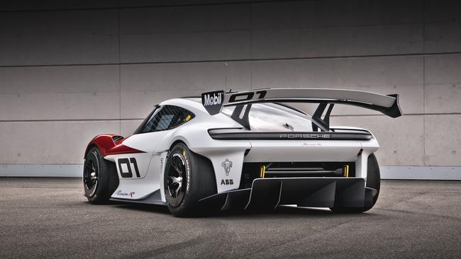 Porsche’s Mission R electric concept car is a rolling testbed for future models.