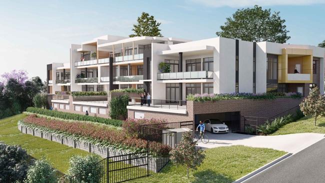 A 3D rendering of the original proposed set of luxury units at 32 Tourist Rd, East Toowoomba. New designs have since been approved.