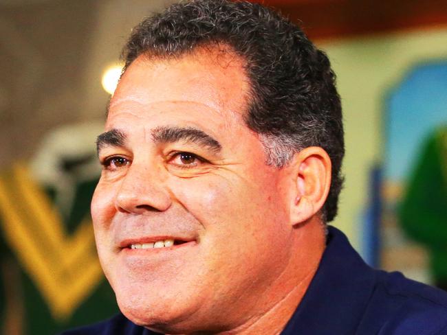 New Kangaroos coach Mal Meninga, with Head of Football Todd Greenberg in press conference at NRL HQ Moore Park.