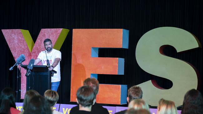 SYDNEY, AUSTRALIA - NCA NewsWire Photos - Saturday 14 October, 2023:, Dean Parkin speaks at Wests Ashfield Leagues Club, Yes campaign event as the referendum results are being counted , VOICEREF23, Picture: NCA NewsWire / Monique Harmer