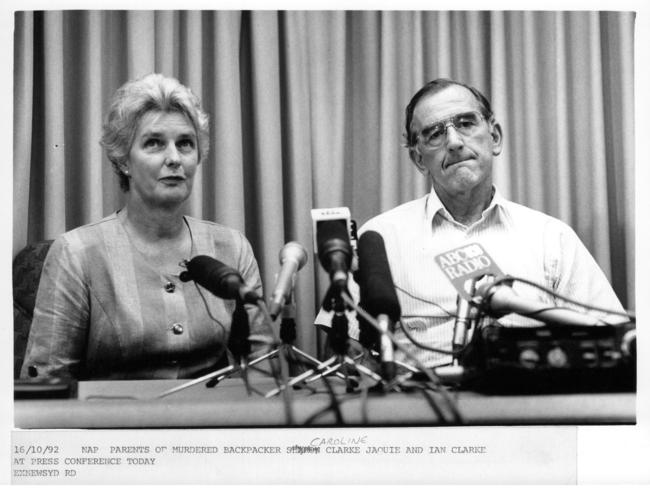 Caroline Clarke’s parents in 1992