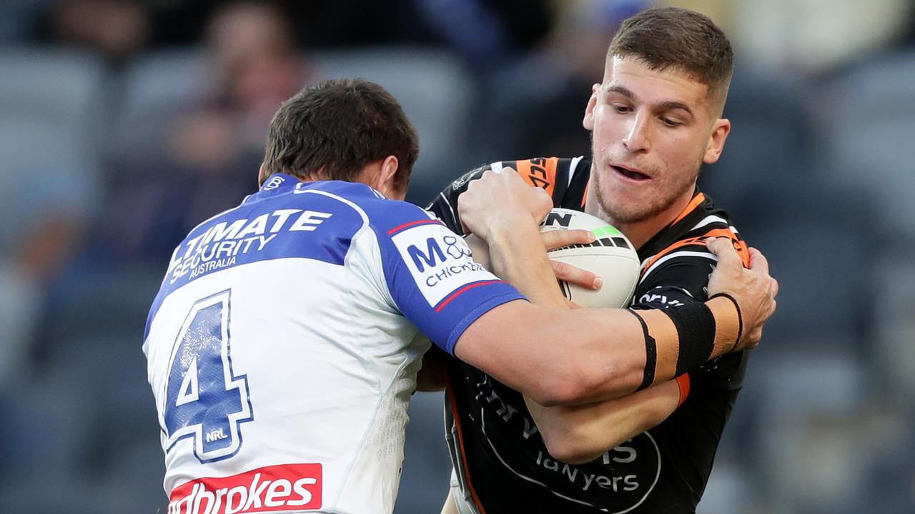 Adam Doueihi is considered a novice five-eighth at NRL level, but his Wests Tigers teammates believe he is the man to ignite the Tigers’ attack and help the club make the finals following a nine-year absence. Photo: Mark Metcalfe/Getty Images.