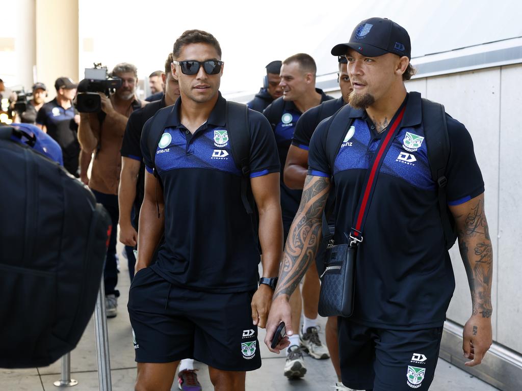 Warriors players including Te Maire Martin and James Fisher-Harris arrived in Las Vegas today. Picture: Jonathan Ng