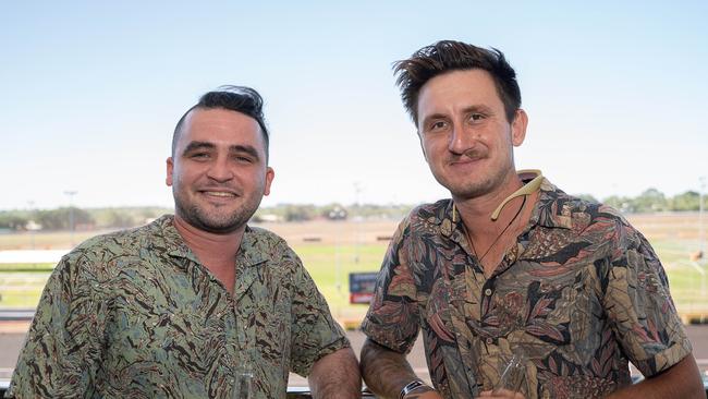 Gavin Mchugh and Jordan Charman at the 2023 Darwin Cup Carnival Guineas Day. Picture: Pema Tamang Pakhrin