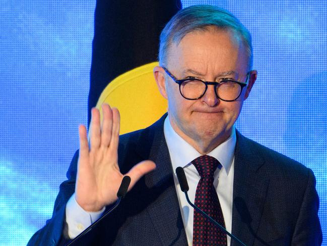 Prime Minister Anthony Albanese speaking at The Sydney Energy Forum, Sydney. Picture: NCA NewsWire / James Gourley