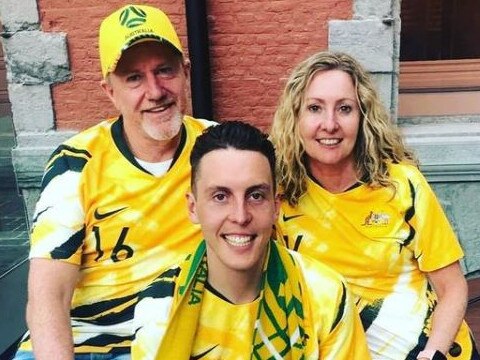 The Raso family in France during the 2019 FIFA Women’s World Cup, with Hayley’s brother Lachlan (middle). Photo: Instagram - @lachlanraso