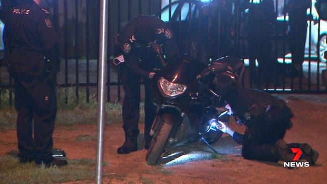 An alleged midnight hoon ride has ended with an arrest after the police chopper tracked a motorcyclist through the northern suburbs. Picture: 7NEWS